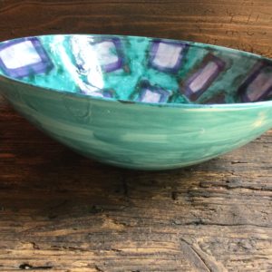medium big bowl aquamarine squares