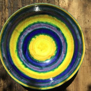 big bowl yellow blue stripes