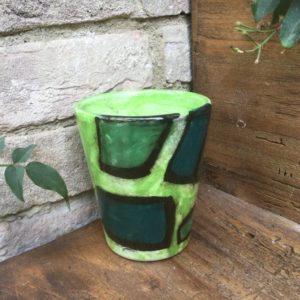 bicchiere svasato quadroni verdi