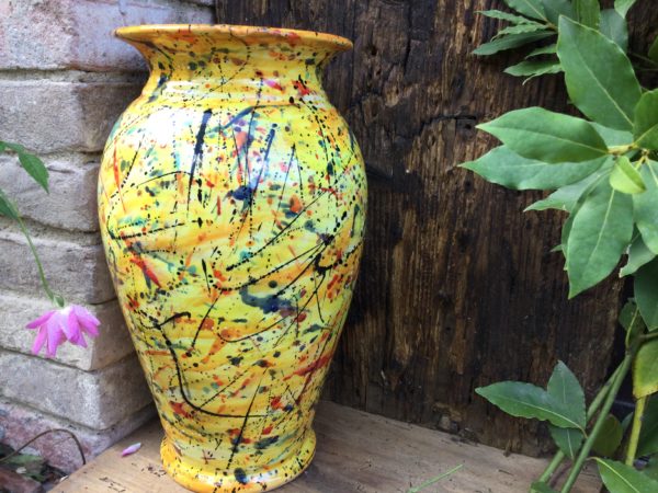 big vase yellow splash