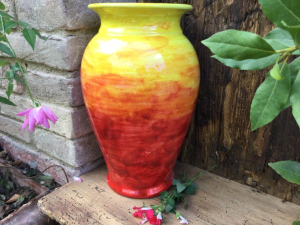 Medium Big Vase Yellow Red