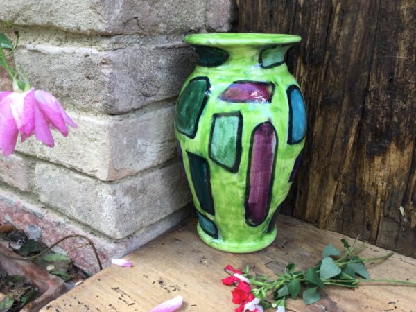 vaso piccolo geometrico verde