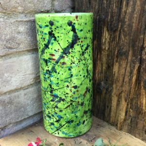 Vaso piccolo schizzi fondo verde