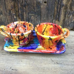 Coffee Set Colored Dragon Clouds