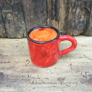 tazzina caffè cilindrica rossa arancione