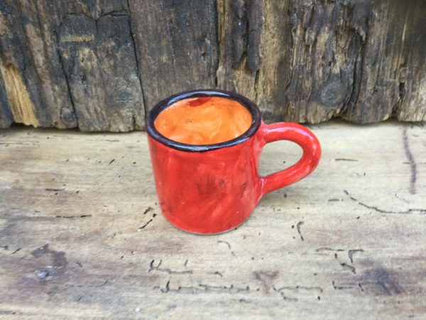 tazzina caffè cilindrica rossa arancione