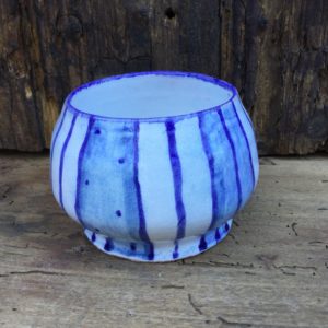 round glass blue and light blue stripes